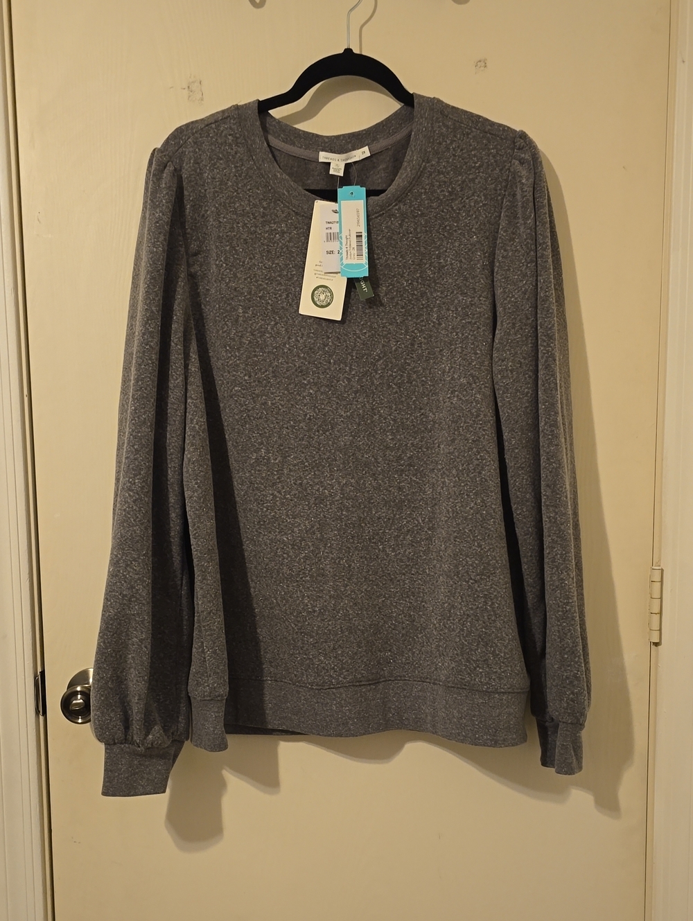Threads 4 Thought Woman's Heather Grey Crewneck Sweater